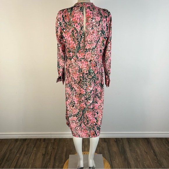 H&M Pink Floral Long Sleeve Dress 8 - Picture 4 of 14